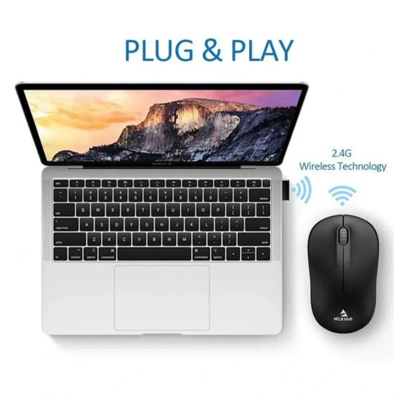 Nexigo Wireless Mouse, Black New - Picture 3 of 7